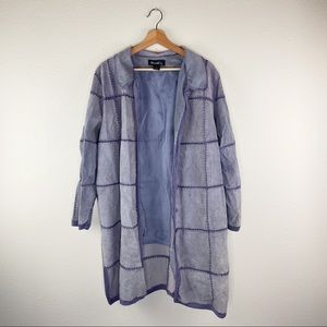 Denim & Co Lavender Suede Leather Patchwork Jacket